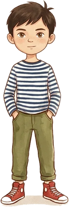 Juri, ein Junge im Ringelpulli